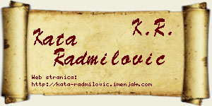 Kata Radmilović vizit kartica